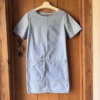 Oliver Bonas Jeanskleid Größe 14 Blau Etuikleid Kurzarm Taschen