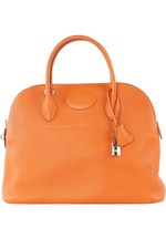 HERMÈS ORANGE 2005 BOLIDE 35 CM CLEMENCE LEATHER TOTE BAG IN ORANGE