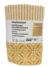 Set copripiumino completo/regina IKEA HAMNSENAP giallo floreale reversibile - NUOVO