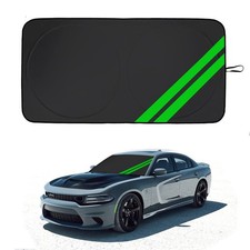 Dodge Front Windshield Sun Shade Visor Foldable Protector All Dodge Cars Black