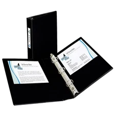 Avery Mini Durable 1-Inch 3-Ring Binder Black w/Label Holder for 5.5"x8.5" Paper