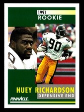 1991 PINNACLE RC #304 HUEY RICHARDSON ROOKIE CARD - PITTSBURGH STEELERS - *01. rookie card picture
