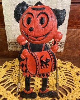 RARE Antique Vintage Halloween “Mickey Mouse” JOL Band Member Diecut Decoration!