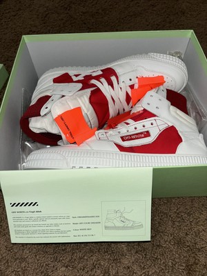 OFF-WHITE Virgil Abloh white Red High Top Shoe Style: OMIA065F18A42012 0120