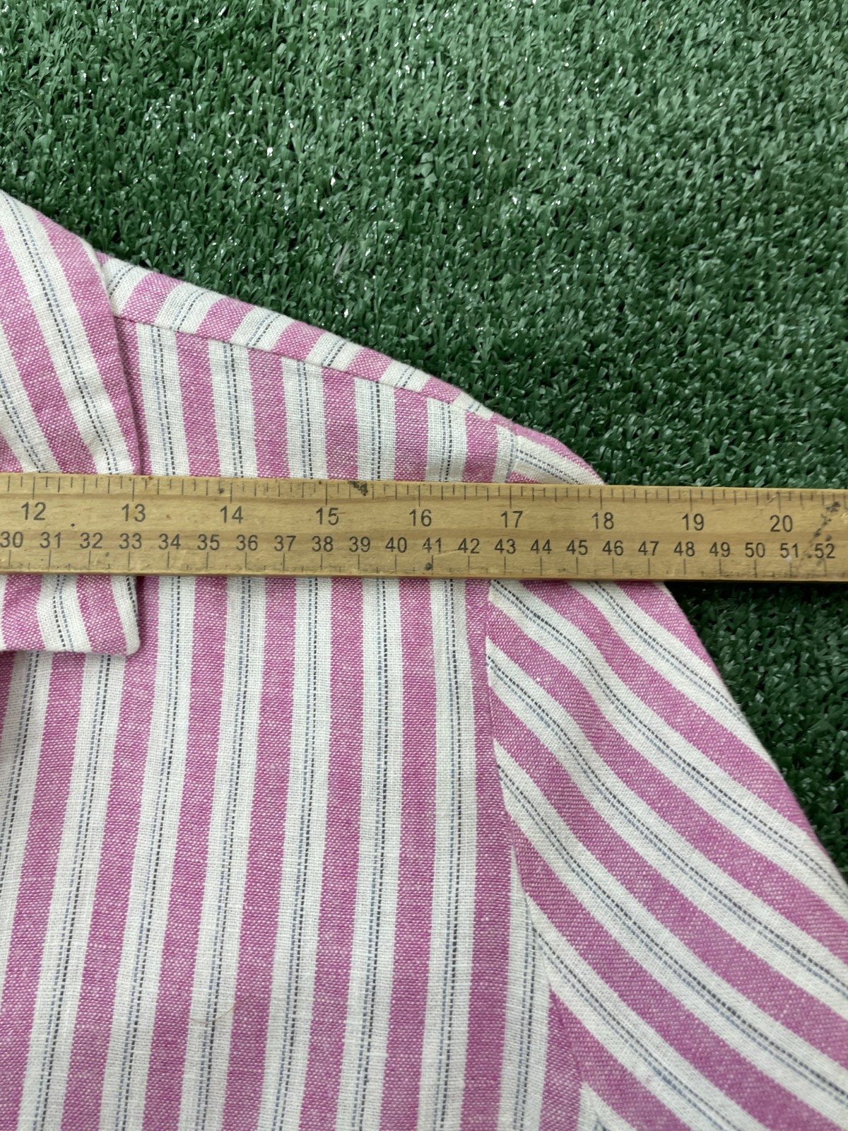 Universal Thread Shirt Button Cropped Striped Whi… - image 10