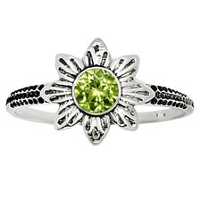 Natural Peridot 925 Sterling Silver Ring s.5 Jewelry R-1710