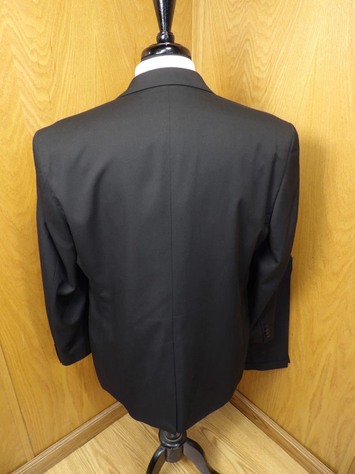 Traje Haggar para Hombres 44r 34W X 29 Negro Poli Viscosa Bld Nuevo sin Etiquetas T-#352 Foto 2 de 4