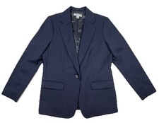 PENDLETON Womens 10 Navy Virgin Wool Blazer Single Button Lined USA Classic
