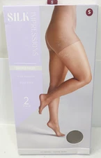 Silk Impressions Pantyhose 2 Pack Small Coffee Bean 20 Denier Shimmer Sheer