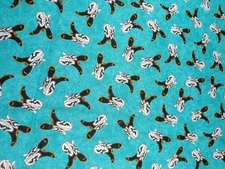 Quilter's Treasures EandI Design Aqua Background Cowboy Boots 24" x 42"