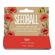 Seedball - Poppy 12 Seedballs 1200 Seeds Spring Flowers FREE UK DELIVERY NEW