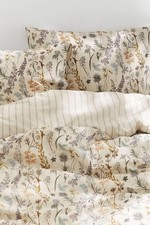 CCoutueChen Floral Duvet Cover King 3 Pieces Aesthetic Reversible Striped Bed...