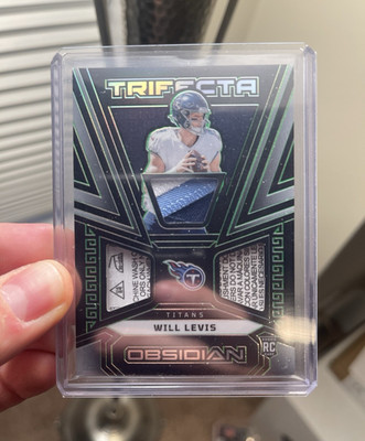 Panini 2023 Obsidian Trifecta Laundrytags  Electric Etch Green Will Levis /25 🔥
