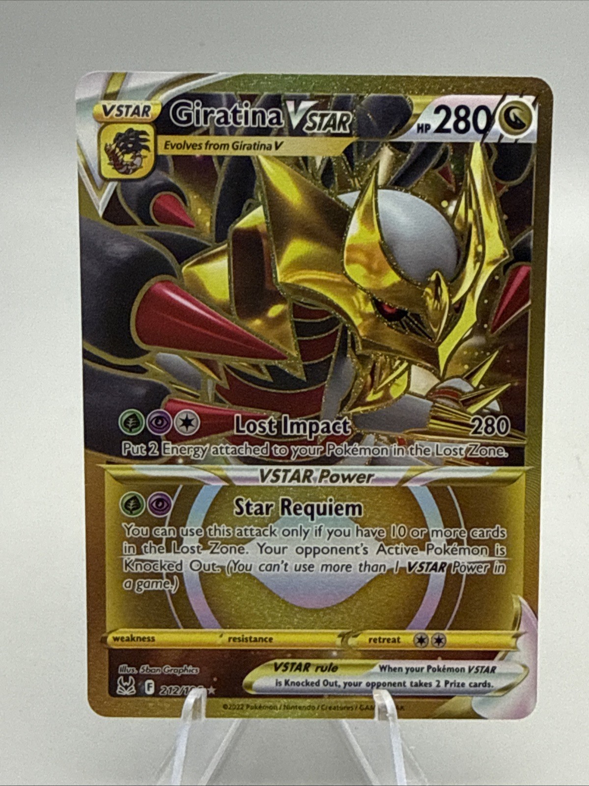 Pokémon TCG Giratina VSTAR 212/196 Lost Origins Near Mint/Mint
