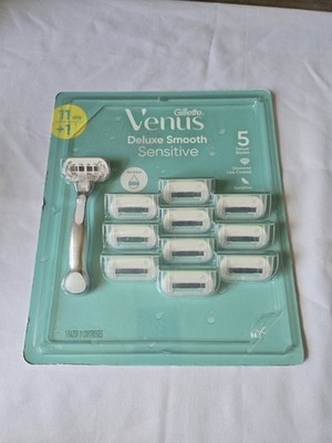 11 Gillette Venus Embrace sensitive Razor 5 Blade Refill Cartridges Metal handle