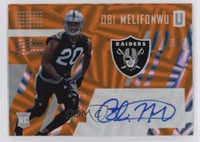 2017 Unparalleled Class of Rookie Orange Wedges 38/49 Obi Melifonwu Auto 14md