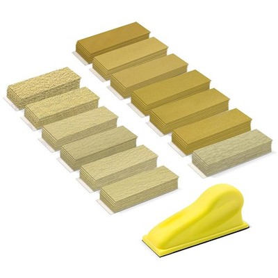VIBRATITE 131 Stück Schleifpapier mit 90x30 mm Schleifklotz Set, Schleifwerkzeug