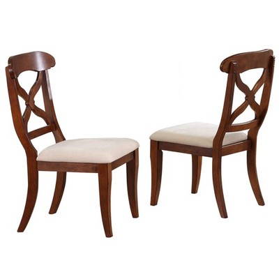 Sunset Trading Andrews 18.5'' Wood Dining Chairs in Chestnut Brown (Set of 2)