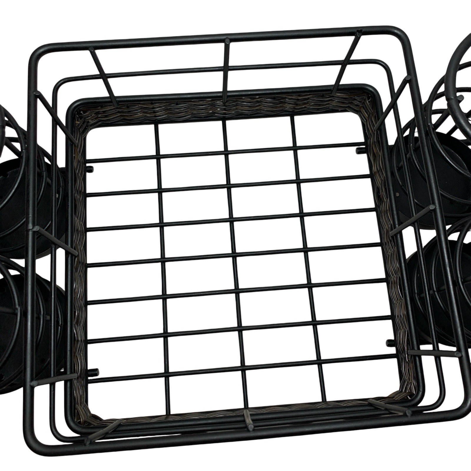 Black Metal Utensil Organizer Napkin Holder BBQ Caddy