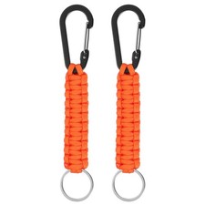 2 Pcs Paracord Keychain Lanyard Keychain Cord with Hook Orange