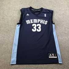 Memphis Grizzlies Jersey Mens Medium Blue NBA Basketball Adidas Marc Gasol 33