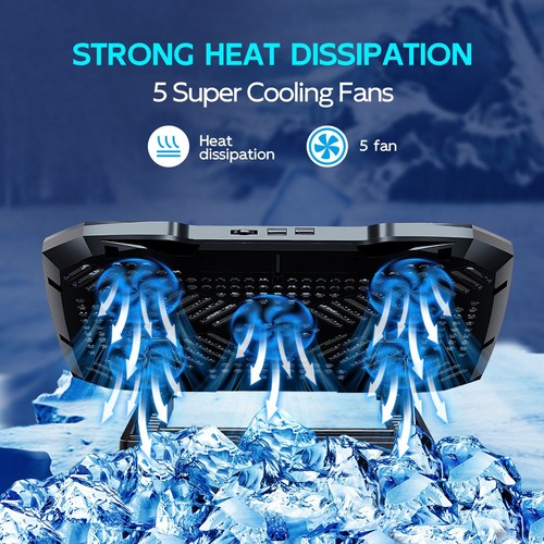 Laptop Cooling pad for 12-17 Inch Laptop Cooler Stand 5 quiet fans 5Angle Adjust - 第 9/15 張圖片