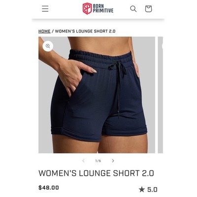 Born Primitive Womens Lounge Short 2.0 XL Navy Performance Gym Training Shorts