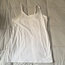 Torrid White Solid Camisole Tank Spaghetti Strap Stretch Cotton/Spandex Sz 1