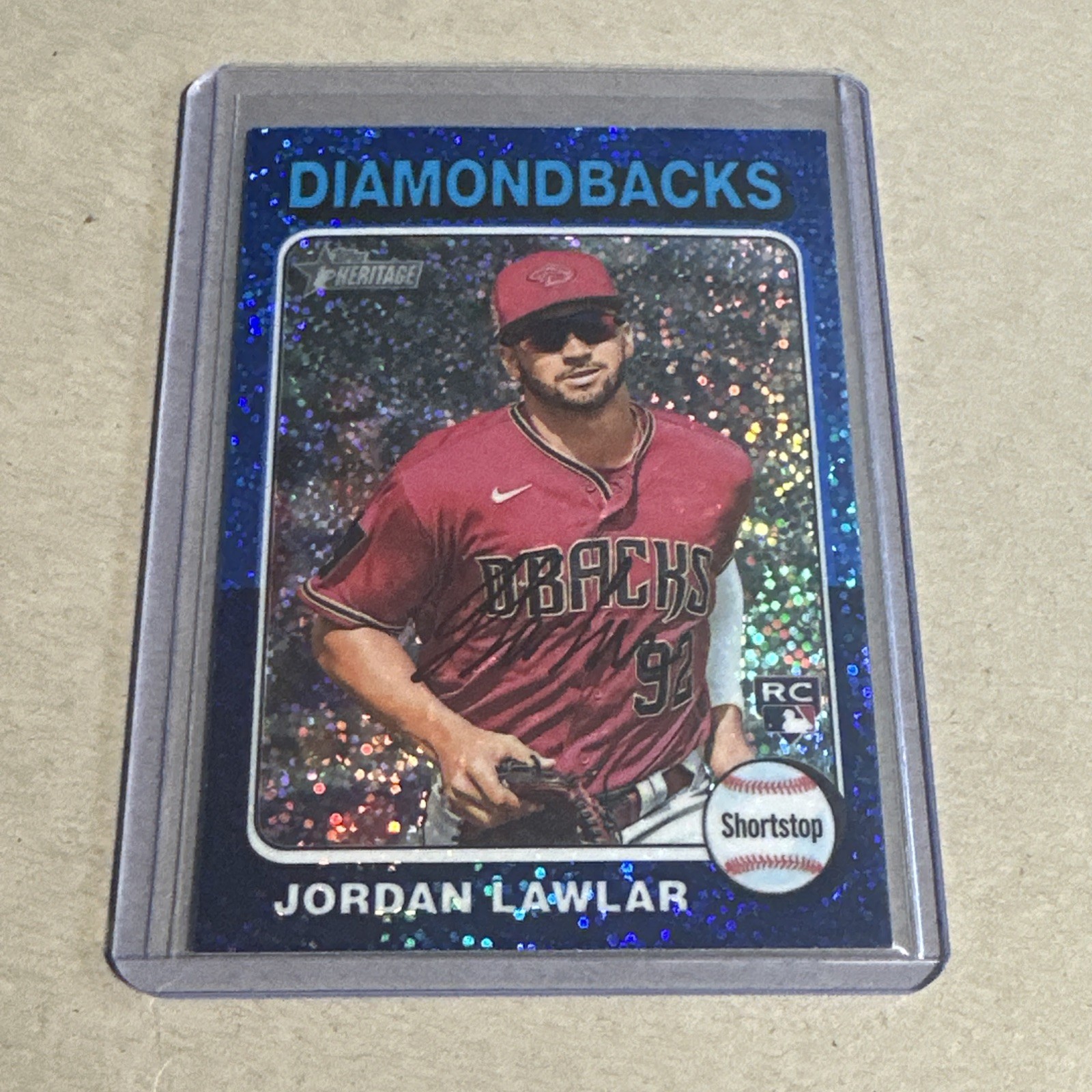 2024 Topps Heritage - Jordan Lawlar #429 Chrome Blue Sparkle Refractor (RC)