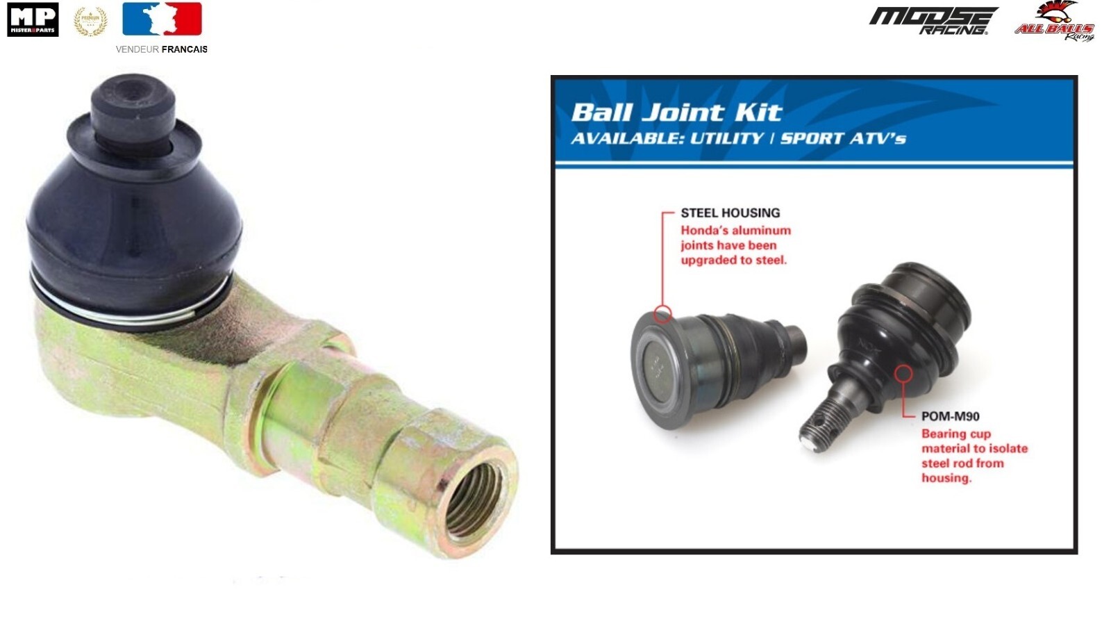 Kit rotule de triangle inférieur 42-1022 en acier forgé pour Suzuki LT-250R