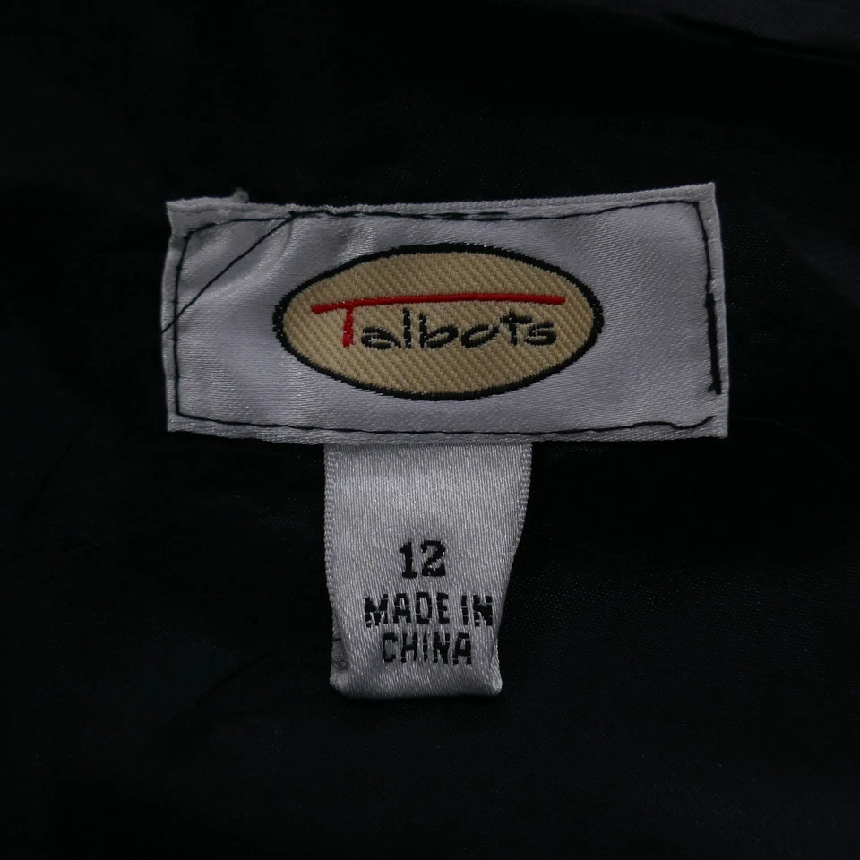 Talbots Womens Wool Blend A-Line Maxi Skirt 12 Black Embroidered Paisley - Image 3 of 4