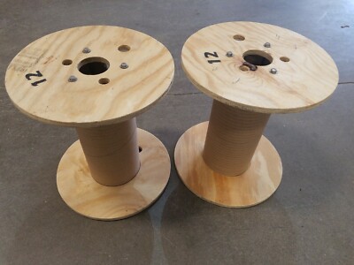 (4) 11 1/2 X 13'' wood cable reel wooden wire spool holds 500 feet of 6 awg 