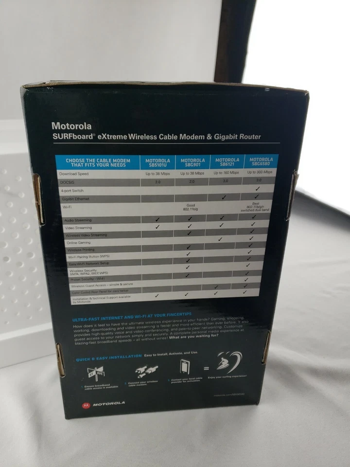Motorola SBG6580 Wireless Cable Modem Router Combo WiFi Dual Band - Image 3 of 4