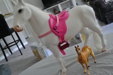 Very Large White Horse with White Mane 20 by 20 and Smaller Horse 9 by 8