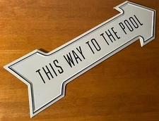 This Way To The Pool Sign Tropical Beach Party Tiki Bar Coastal Home Decor NEW