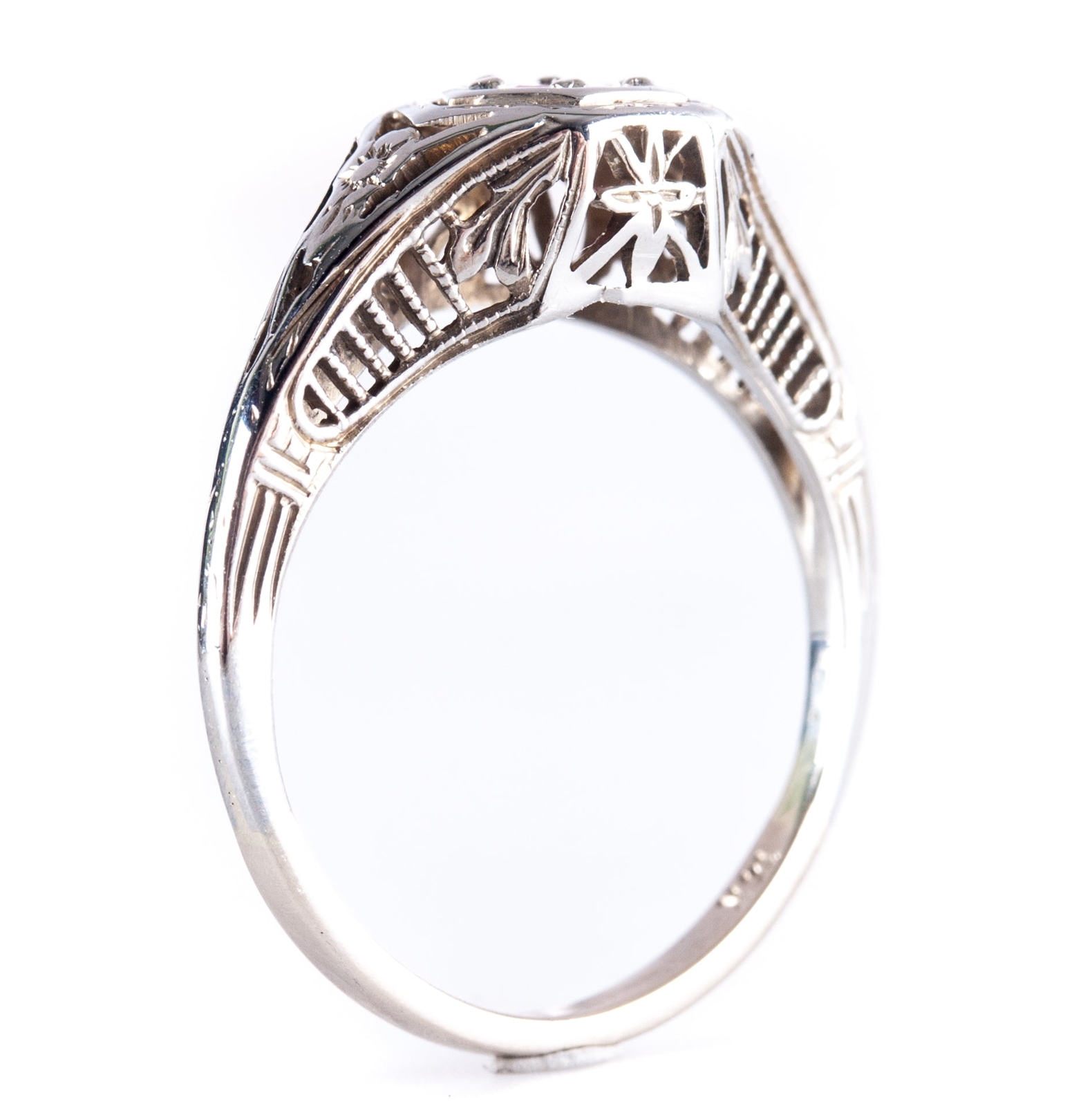 14k White Gold Round AA Ruby Solitaire Filigree S… - image 11