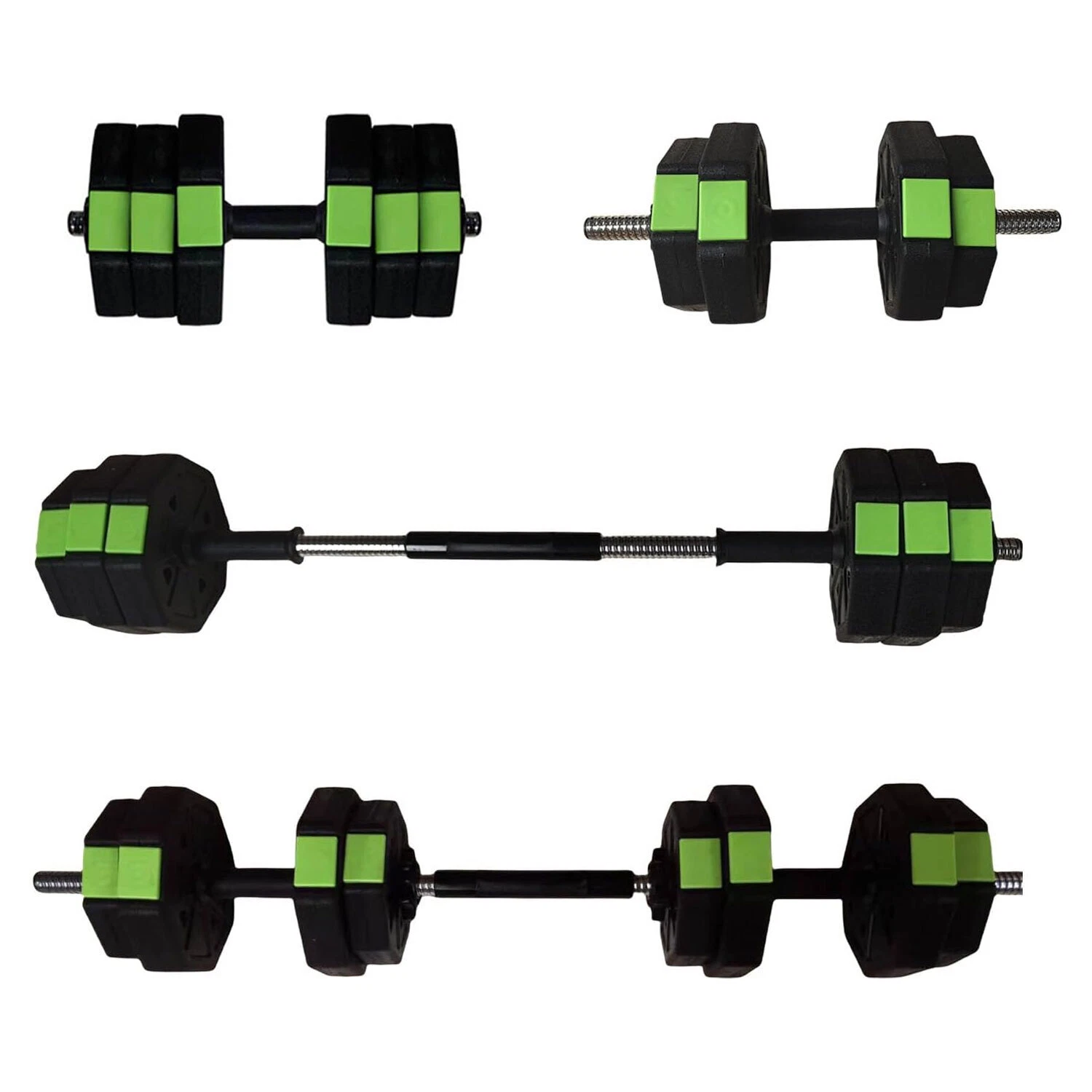 Adjustable Dumbbell Set with Iron Handle 30lbs/44lbs Weight for Home Gym