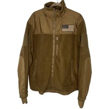 Condor Alpha Micro Fleece Tactical Jacket Men’s XL Brown American Flag Patch