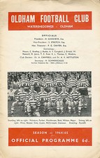 Oldham v Wigan 21 Nov 1964 RUGBY LEAGUE PROGRAMME