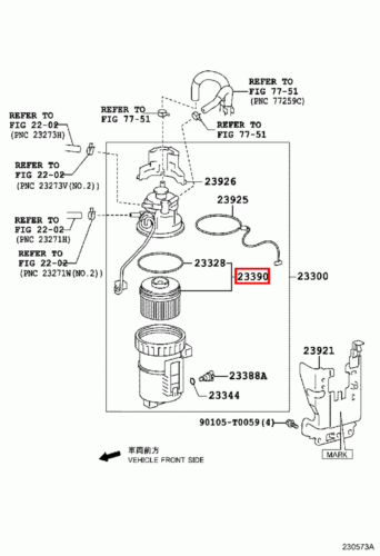 Genuine Hilux GUN126 GUN125 GUN123 1GD 2.8 Diesel 2GD 2.4 Diesel Fuel Filter - Picture 9 of 12