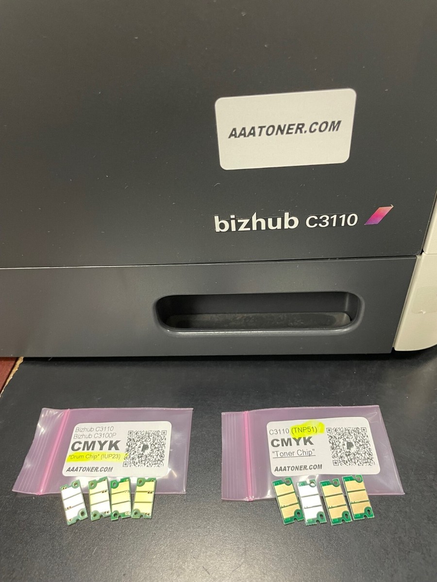 4 BLACK Toner Refill for Konica Minolta Bizhub C3110 + 4 Chips