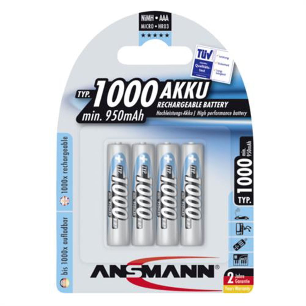 Thumbnail - Ansmann Micro - Batterie 4 X Aaa Typ Nimh 1000 Mah Akku
