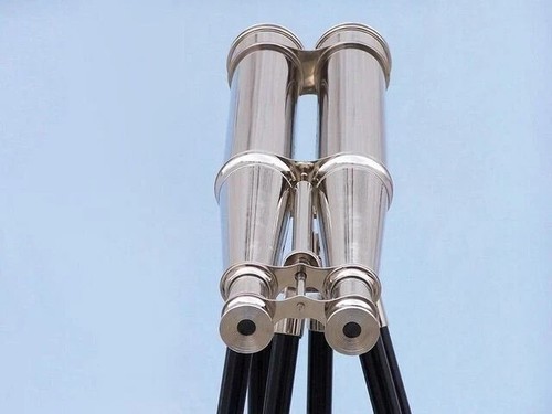 Vintage Style Floor Standing Admiral's Chrome Ship Marine Binoculars 62" Gift - Picture 5 of 6