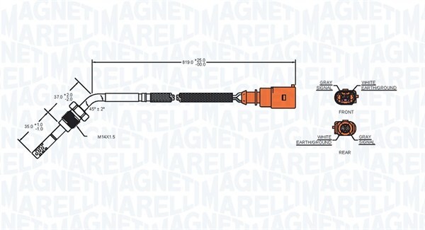 MAGNETI MARELLI 172000053010 Sensor, exhaust gas temperature for AUDI,SEAT,SKODA