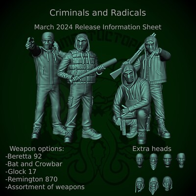 Combat Octopus Modern Miniatures Criminals & Radicals Modular Kit Bits Spectre