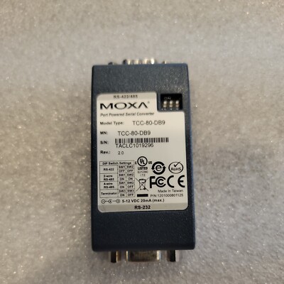 MOXA TCC-80-DB9 V2 Self-Powered Bi-Directional Converter----Ship from USA