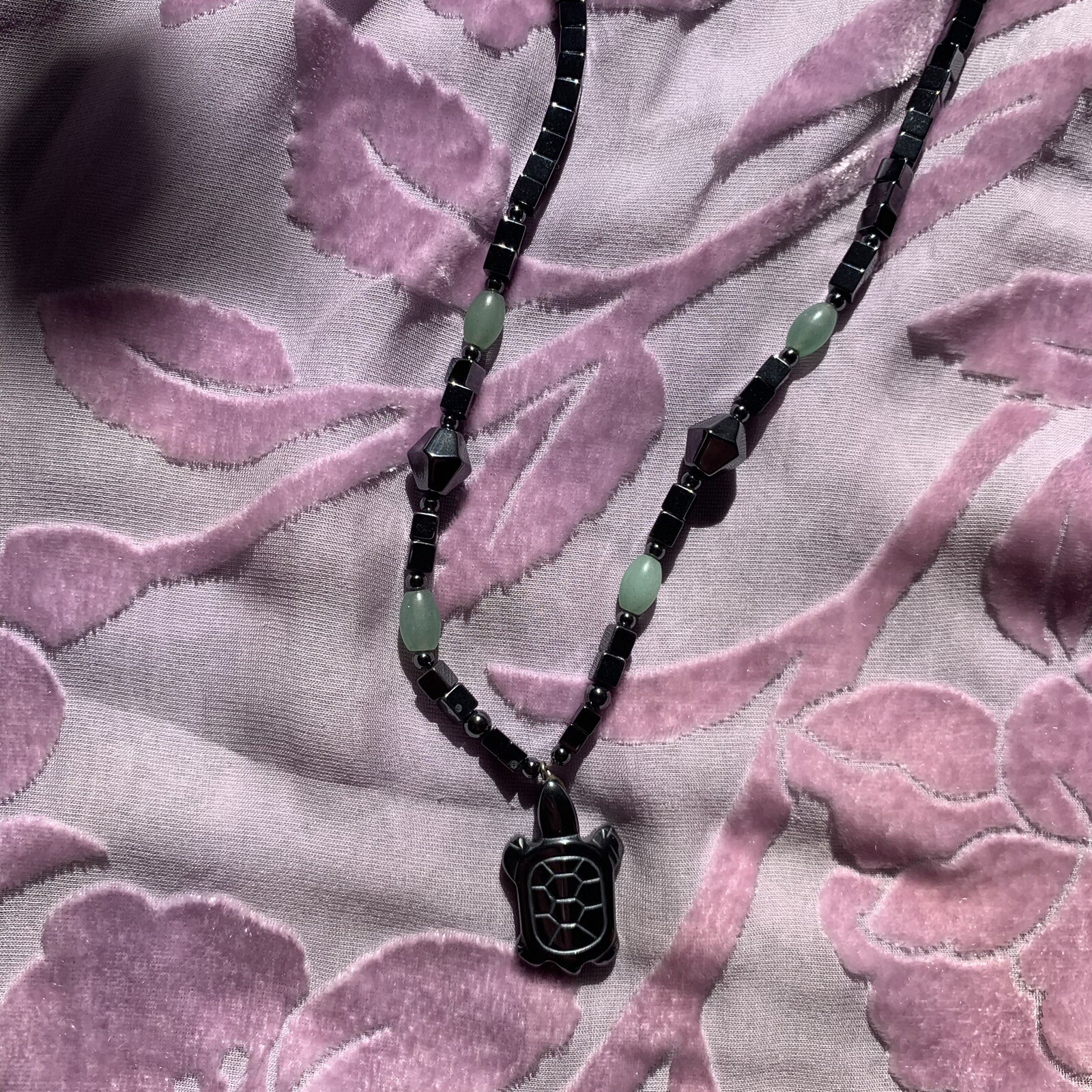 High Quality Hematite Gemstone Turtle Necklace - image 1
