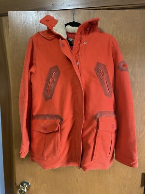 Marc Jacob’s Women’s Coat Size Medium Furry Hood Red/orange