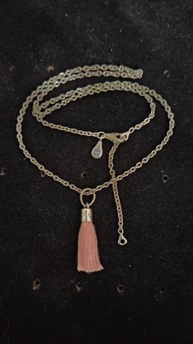 Genuine Pandora Pink Tassle Pendant Sterling Silver Necklace. 16-18 inch - Picture 7 of 13