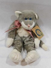 GU - 11" Jointed Boyds Plush Cat - Lt Brown